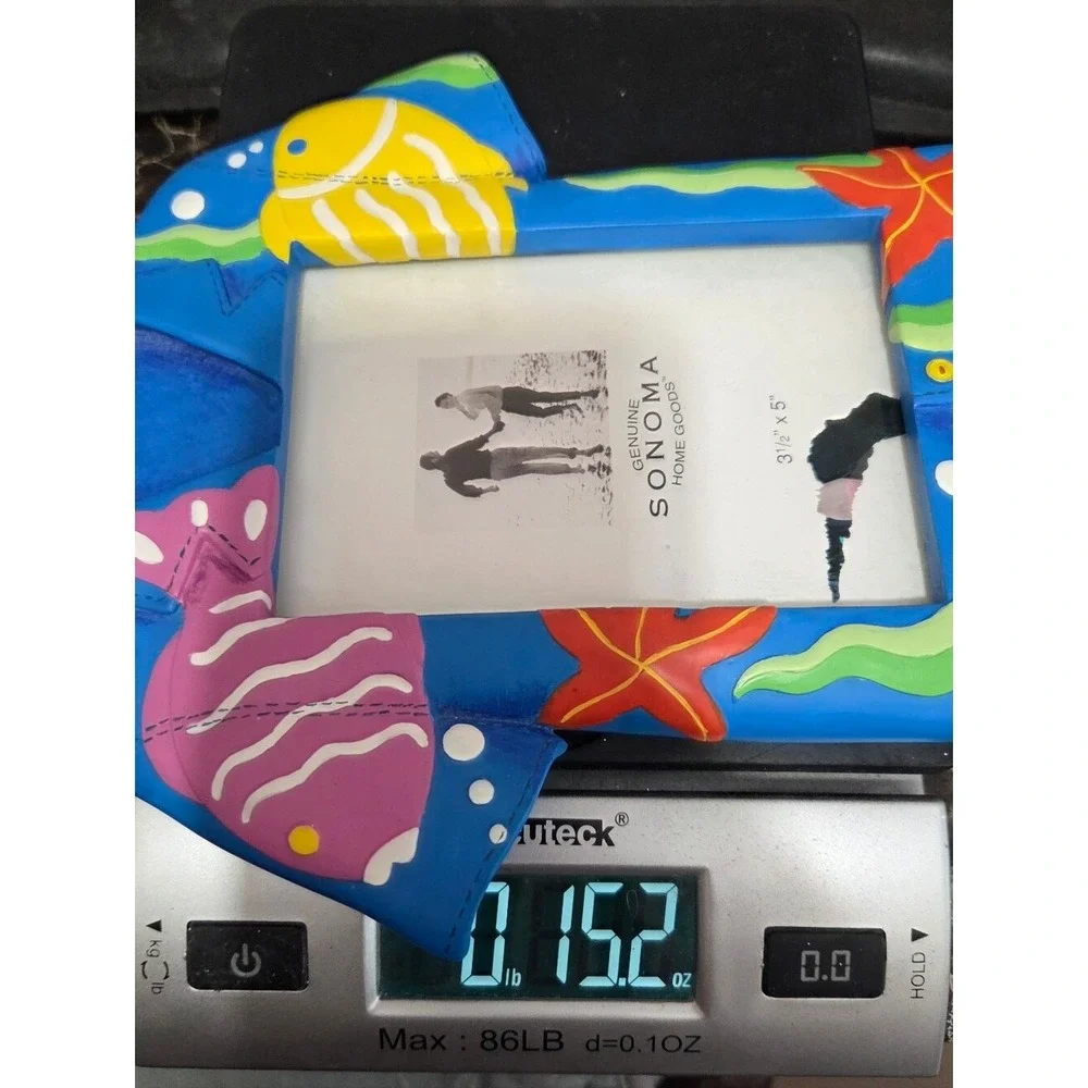 Sonoma Aloha Blue Hawaiian Shirt Picture Photo Frame Tropical Fish Design Beach‎